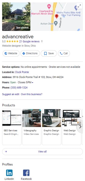 Google Business Profile services