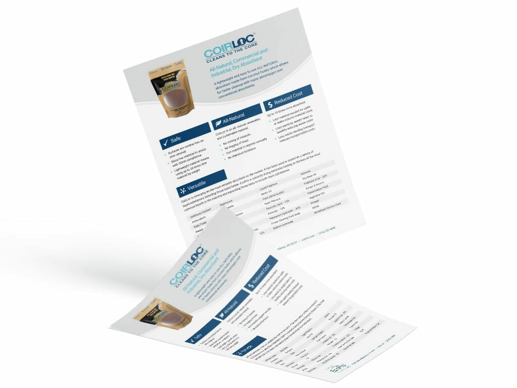 ADVAN sell sheet example for COIRLOC | Industrial Brochure Design